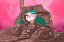 1girls 2021 abstract_background big_breasts blush breasts chocolate chocolate_bar chocolate_bath chocolate_covered chocolate_on_breasts disney disney_channel disney_xd dripping eclipsa_butterfly eyelashes eyeshadow female food gooey green_hair hair kei-waza lipstick looking_at_viewer massive_breasts milf naked_chocolate narrowed_eyes nipples nude nude_female pale-skinned_female partially_submerged purple_eyes shiny signature solo solo_female star_vs_the_forces_of_evil teal_hair valentine's_day wam white_female