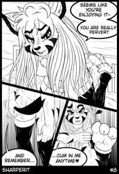 absurd_res anthro asriel_dreemurr bondage comic feet felid feline female hair hi_res line_art mammal sady sex sharperit shiny undertale video_games