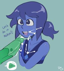 blue_hair blue_skin cartoon_network cum cum_on_cheek cum_on_face dezz dialogue facial freckles futa_on_female futanari intersex lapis_lazuli_(gem) lapis_lazuli_(steven_universe) nice_lapis oral oral_sex peridot_(gem) peridot_(steven_universe) ponytail steven_universe steven_universe_future tagme text