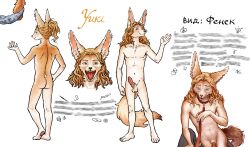2024 4_toes 5_fingers absurd_res animal_genitalia animal_penis blonde_hair brown_body brown_fur canid canine canine_genitalia canine_penis collar ear_piercing feet fennec_fox fingers fox fur genitals hair hi_res leash long_hair male mammal nnn0nnn0764 penis piercing reference_image russian_text simple_background solo teeth text toes true_fox white_background white_body white_fur yuki_(yuki784)