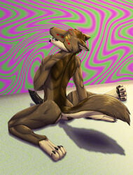 2020 absurd_res animal_genitalia animal_penis anthro anus ass bodily_fluids canid canine canine_penis canis claws digital_media_(artwork) drooling erection fingers fur genitals hair hi_res howlfeiwolf hypnosis looking_at_viewer luka male male_only mammal mind_control nude open_mouth pawpads paws penis ringed_eyes saliva sitting smile solo spiral_eyes teeth toes tongue tongue_out wolf