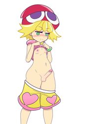 1futa amitie beanie blonde_hair blush bracelet breasts clothing color_edit cute drawfag edit erection ether_core futanari green_eyes hat heart-shaped_pupils horny living_clothes navel nipples no_bra no_panties pants_down penis presenting_breasts presenting_penis puyo_puyo puyo_puyo_fever seductive seductive_smile shirt shirt_lift short_hair shorts sketch small_breasts smile testicles third-party_edit wide_hips