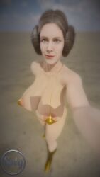 3d 3d_(artwork) 3d_model 3d_render bikini princess_leia_organa thespig