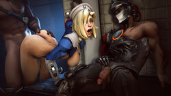 3d blender breasts combat_medic_ziegler exposed_ass exposed_breasts from_behind genji hanzo mercy nipples overwatch penetration source_filmmaker tastytextures