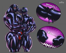 2024 2_horns anthro black_body blue_body bulge bulge_frottage dragon eye_contact goo_transformation hi_res horn hug kiss_on_lips kissing looking_at_another male multicolored_body mythological_creature mythological_scalie mythology negadrake null_bulge null_bulge_frottage scalie spreading surprised tiburalgo transformation wikiwarrior
