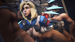 3d blender breasts combat_medic_ziegler exposed_breasts from_behind genji hanging_breasts hanzo mercy nipples overwatch paizuri penetration source_filmmaker tastytextures titjob