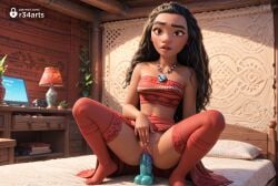 1girls ai_generated artist_name bare_shoulders bed bedroom black_hair breasts brown_eyes dark-skinned_female dark_skin dildo dildo_in_pussy dildo_insertion dildo_riding disney disney_princess female female_masturbation flat_chest hi_res indoors jewelry lamp lips long_hair looking_at_viewer masturbation moana moana_2 moana_waialiki navel necklace no_panties object_insertion parted_lips pendant pillow pussy pussy_juice r34arts red_skirt red_thighhighs sex_toy skirt skirt_lift solo spread_legs squatting strapless thighhighs tiptoes tube_top uncensored vaginal_insertion vaginal_masturbation vaginal_object_insertion vaginal_penetration