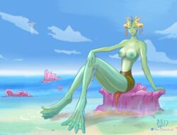 1girls aeosian aeosian_queen beach berrythelothcat breasts disney_channel disney_xd feet female_only lips lucasfilm nipples partially_clothed star_wars star_wars_resistance tagme