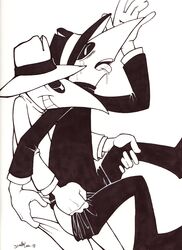 2boys artist_request black_spy clothing hat male/male pants_down spy_vs_spy white_spy yaoi