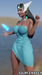 1girls 3d anal_plug big_breasts black_hair blender blizzard_entertainment blue-tinted_eyewear breasts buttplug dark-skinned_female dark_skin female female_only french_nails indian large_breasts long_hair overwatch sex_toy solo solo_female sourcemaker symmetra tinted_eyewear video_games visor