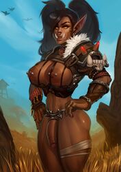 1futa 2020 big_lips black_hair brown_skin dark-skinned_futanari dark_skin flaccid futa_only futanari horde horde_(warcraft) horde_futa large_areolae large_breasts lips long_hair mag'har_orc maghar muscular muscular_futanari muscular_thighs nipple_piercing nose_piercing orc orc_(warcraft) orc_futanari partially_nude red_sclera septum_piercing sky solo thick_lips thick_thighs thin_waist tusks twintails viriden warcraft world_of_warcraft wow yellow_eyes