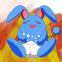 azumarill blue_fur cameltoe female female_only feral fur generation_2_pokemon panties pokémon_(species) pokemon solo tagme