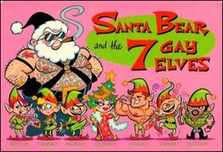 8boys beard black_hair blonde_hair body_hair brown_hair christmas cigar elf_hat elf_shoes elves facial_hair gay goatee hairy_male harness human humanoid humor male male_nipples male_only masculine mature_male multiple_males mustache nipple_piercing nipple_rings no_visible_genitalia pointy_ears santa_claus santa_hat smoking stereotypes white_hair