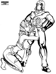 big_breasts breasts clothing cobra_(g.i._joe) cobra_commander dreadnoks fellatio female g.i._joe human karmagik male monochrome penis straight zarana_(g.i._joe)