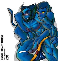 2boys anthro beast_(x-men) furry gay hank_mccoy kurt_wagner male male/male male_only marvel marvel:_ultimate_alliance nightcrawler straight_hair tagme valensx93 x-men yaoi