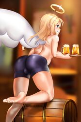 1boy angel angel_boy angel_wings ass back balls barefoot beer bike_shorts blond_hair blond_hair_male blond_male blonde_hair blonde_hair_male blonde_male blue_eyes blue_eyes_male bulge clothing crimvael cute cute_male feet femboy fit fit_male flat_chest halo ishuzoku_reviewers kirani light-skinned_male light_skin male male_focus male_only monster_boy penis shirtless shirtless_male soles solo solo_focus solo_male toes topless topless_male white-skinned_male white_skin wings