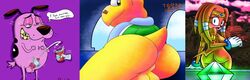 absurd_res beagle bodily_fluids canid canine canis cartoon_network clothing courage courage_the_cowardly_dog courage_the_cowardly_dog_(character) crossover cum cumshot domestic_dog echidna ejaculation gay genital_fluids gloves handwear hi_res koopa koopa_troopa koops male mammal mario_(series) master_emerald monotreme multiple_images nintendo orgasm paper_mario scalie sonic_(series) sonic_adventure sonic_x soulteam tikal_the_echidna video_games