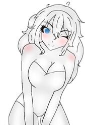 blue_eyes fnafhs joy_(fnafhs) monochrome provocative_writing