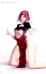 1futa anthro black_underwear breasts bulge bunny bunny_boy bunny_ears cheongsam chinese_clothes cleavage clothed clothing curvy deity dress erection erection_under_clothes erection_under_loincloth erection_under_skirt front_view futa_only futanari god loincloth loincloth_lift mr_moonshade penis penis_bulge penis_under_clothes penis_under_loincloth penis_under_skirt pink_eyes rabbit rabbit_ears rabbit_humanoid red_dress red_hair short_hair skirt small_breasts solo solo_futa tu'er_shen underboob underwear white_background wide_hips