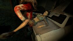 1girls 3d alyx_vance animated breasts brown_hair car cleavage clothing female footwear half-life half-life_2 handwear headcrab_zombie human long_hair male monster mr._tucket no_pants open_mouth outerwear penetration rape sfm shoes sound spread_legs vaginal_penetration video zombie