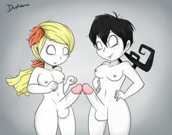 2futas balls black_hair blonde blonde_female blonde_hair blush blushing breasts closed_mouth closed_smile completely_nude completely_nude_futanari don't_starve don't_starve_together dont_starve dont_starve_together duplichance erect_penis erection futanari hair human human_focus human_only klei_entertainment long_hair naked naked_futanari no_bra no_panties nude nude_futanari pale_skin penis smile smiling testicles wendy_(don't_starve) willow_(don't_starve)