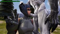 1boy 1girls 3d 3d_(artwork) animated blowjob bob_cut fortnite gif male mari_(fortnite) monster oral shadow_ops tagme thenewvice v vicesfm