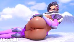 1girls 3d ass blizzard_entertainment breast breasts brown_skin dark-skinned_female dark_skin female female_focus female_only functionally_nude hand_on_ass jaytrup latina overwatch purple_eyes sombra sunlight tagme tipsy3d vagina video_games