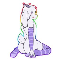 1boy 2d anthro anthro_male anthro_only armwear asriel_dreemurr asriel_dreemurr_(god_form) ass caprine cracker_(artist) femboy furry furry_male furry_only gay humanoid humanoid_male humanoid_only kitazureskye knee_high_socks legwear looking_at_viewer male male_only mammal mammal_humanoid solo tagme undertale undertale_(series)