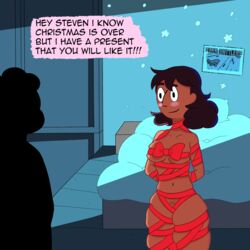 bed connie_maheswaran gift half_naked sir_aldarion steven_quartz_universe steven_universe steven_universe_future straight_hair tagme