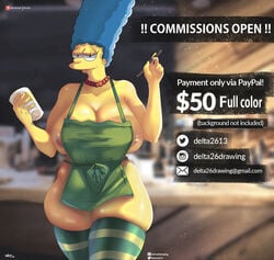 1girls ass big_ass blue_hair breasts delta26 female female_only huge_ass iced_latte_with_breast_milk marge_simpson meme milf solo the_simpsons yellow_skin