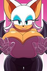 against_glass anthro bat big_ass big_ears blue_makeup breasts breasts_on_glass busty gloves green_eyes hand_on_glass huge_breasts hyper hyper_breasts kojiro-brushard phone_wallpaper repost rouge_the_bat skindentation sonic_(series) tight_clothing wallpaper wings