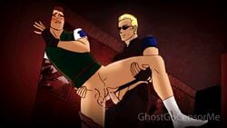 2boys albert_wesker anal_penetration anal_sex animated blonde_hair blonde_hair_on_brown_hair blonde_hair_top blush bottomless brown_hair brown_hair_bottom chris_redfield cum cum_in_ass cum_inside cum_while_penetrated domination erection eyes_closed fingerless_gloves flat_colors floppy_cock from_behind fucked_from_behind gay ghostgocensorme gif glasses human human_only leg_lift legs_held_open light_hair_on_dark_hair male male/male male_focus male_only pants_around_one_leg pants_down penis_size_difference resident_evil socks spread_legs sunglasses thrusting_into_ass uniform watermark wince yaoi