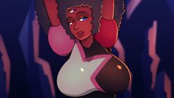 1girls 3_eyes afro alien alien_girl digitalkaiju female garnet_(steven_universe) gem_(species) gem_fusion steven_universe tagme