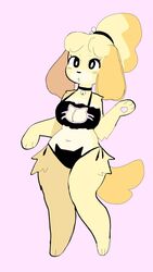 animal_crossing anthro bra breasts canine cat_cutout cat_keyhole_bra cat_panties female furry isabelle_(animal_crossing) mammal nintendo nipples solo tail year_request