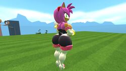 3d 3d_(artwork) alternate_breast_size amy_rose amy_the_bat anus ass ass_focus bare_ass big_breasts big_butt breasts cosplay exposed_breasts female huge_breasts huge_butt mammal naked nude rouge_the_bat_(cosplay) sonic_(series) source_filmmaker standing thick_thighs video_games viperarcane wide_hips