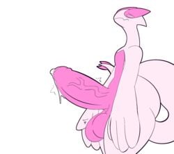 1boy 2020 alpha_channel anthro anthrofied avian big_penis big_testicles blush bodily_fluids bottom_heavy empty_eyes erection femboi_lugia foreskin genital_fluids girly hi_res huge_ass huge_cock huge_testicles hyper hyper_genitalia hyper_penis hyper_testicles legendary_pokémon lightningfire12 long_neck long_penis lugia male motion_lines nintendo no_nipples nude original_character penis pink_skin pokemon pokemon_(species) pokemon_gsc pose precum side_view solo standing tail testicles thick_penis thick_thighs veins veiny_penis video_games white_background wide_hips wings