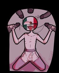 anon bukkake countryhumans cringybanana cum cum_in_mouth cum_string cumshot cumstring erect_penis erection fangs green_skin grey_penis grey_skin grinning lingerie mexico mexico_(countryhumans) open_mouth penis_grab red_skin tongue tongue_out white_body white_penis white_skin