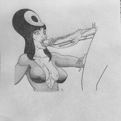 animated big_breasts big_penis bimbo blowjob elvira elvira:_mistress_of_the_dark fellatio gkkw tagme