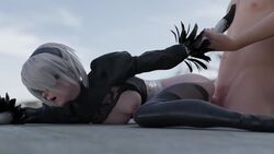1boy 1girls 3d ambiguous_penetration animated areolae blender blindfold bob_cut boots bouncing_breasts breasts doggy_style exposed_breasts fatcat17 female from_behind hairband high_heel_boots holding_arm light-skinned_female light-skinned_male light_skin male nier nier:_automata nipples no_sound open_mouth pale-skinned_female pale-skinned_male pale_skin penetration sex short_hair stockings straight thighhighs video white_hair white_skin yorha_2b
