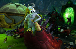 2020 3d argus_(warcraft) blizzard_entertainment breasts demon draenei dreamswarart female lightforged_draenei slug snuff struggling vore warcraft world_of_warcraft