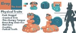 2018 amputee animated anthro balls cock_sleeve digital_media_(artwork) elroy english_text erection eyewear femboy fuck_nugget gastropod genitals gif girly glans glasses hyper_thighs loop male male_only model_sheet mollusk nerd nerdy no_arms no_legs penis pixel_art ses_vanbrubles short_playtime snail teeth text tongue twink wide_hips