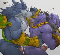 2boys 5_fingers anal anal_sex anthro anthro_on_anthro armor ass balls barazoku big_muscles biped bodily_fluids canid canine canis cheek_tuft clothing cum cum_in_ass cum_inside detailed duo english_text erection eye_contact facial_tuft fangs fingers from_behind_position fur fur_tuft furry_only gauntlets gay genital_fluids genitals glans gloves greyscale grin handwear huge_muscles humanoid_hands humanoid_penis kemono league_of_legends looking_at_another looking_back male male/male male_only male_penetrating mammal mane manly monochrome mostly_nude muscular muscular_male no_humans nude penetration penis rape_face raymond158 riot_games selfcest sex sharp_teeth side_view simple_background smile smooth_skin soft_shading square_crossover teeth text torso_grab tuft video_games warwick wolf yaoi