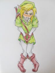 handdrawn link link_(ocarina_of_time) male male_only ocarina_of_time omorashi the_legend_of_zelda