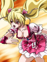 clothing cure_peach dress fresh_pretty_cure magical_girl medium_breasts mina_ka_nami momozono_love pretty_cure tagme