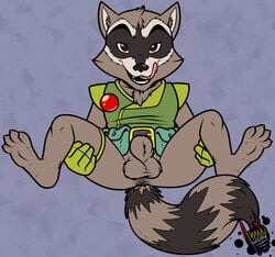 1boy alien amuzoreh anus balls guardians_of_the_galaxy male male_only mammal marvel raccoon rocket_raccoon sheath solo