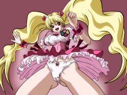 clothing cure_peach dress erect_nipples erect_nipples_under_clothes fresh_pretty_cure magical_girl medium_breasts mina_ka_nami momozono_love panties pretty_cure tagme