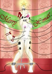 2019 absurd_res anthro ball_gag blush bondage bondage bound breasts christmas christmas_lights closed_eyes exposed_breasts female gag gagged genitals hi_res holidays kaepotassium lutrine mammal mustelid nipples penetration pink_ball_gag pussy solo spreader_bar star vaginal_penetration vaginal_penetration