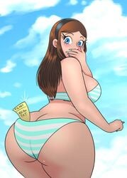 1girls ass ass_cleavage bbw big_ass bikini butt_crack curvy female huge_ass kenzie_(omegasunburst) nervous omegasunburst slightly_chubby solo tagme thick_thighs thighhighs thighs voluptuous wide_hips