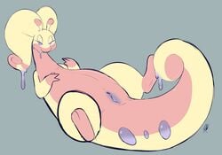 2020 2_toes 3_fingers alternate_color antennae ass big_ass blush chubby clitoris curled_tail dragon eye_contact eyelashes feet female fingers flat_chest genitals goodra half-closed_eyes long_neck looking_at_viewer lying narrowed_eyes nintendo nude on_back original_character pastelcore pokémon_(species) pokemon pokemon_(species) pokemon_xy purple_eyes purple_pussy purple_skin pussy seductive shiny_pokemon slime smile solo spiral_eyes spread_legs spreading text thick_tail thick_thighs toes video_games watermark wide_hips yellow_skin