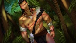 1boy bandages fap_ceo_menstream gay hiding jungle muscular shade shaded woods yaon_(fap_ceo_menstream)